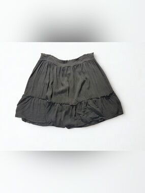 Xhilaration womens Smocked Ruffle Cover Up Skirt - Black XL